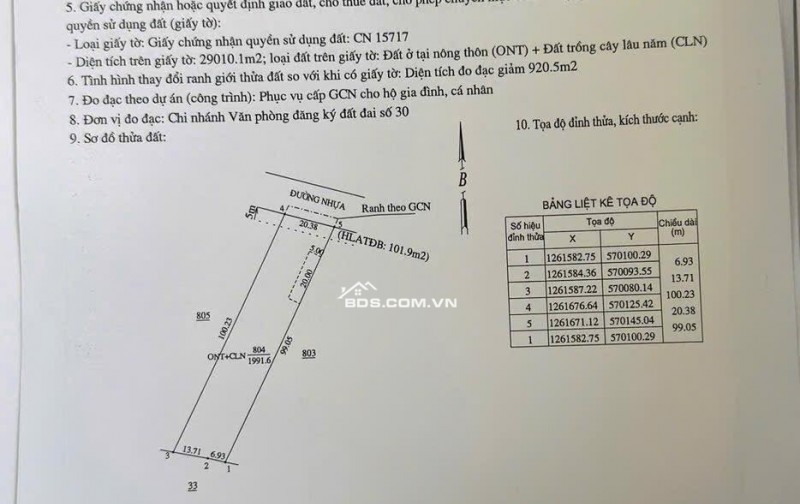 THANH LÝ LÔ ĐẤT 20*100*100 THỔ CƯ DH 715 DÂN ĐÔNG GIÁ 2TY450 CÓ LỘC
